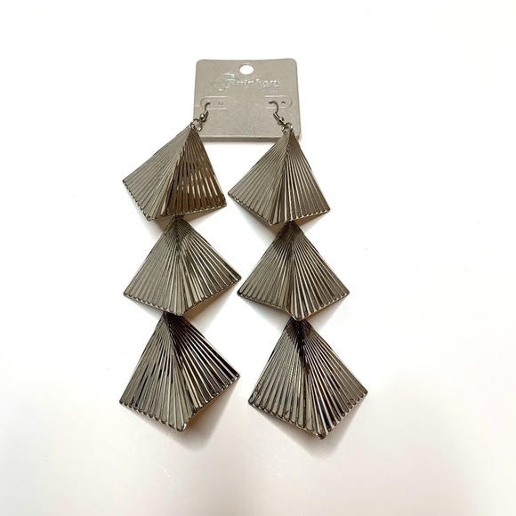 Rainbow Jewelry Dangle Earrings Silver Statement Piece - Picture 1 of 2